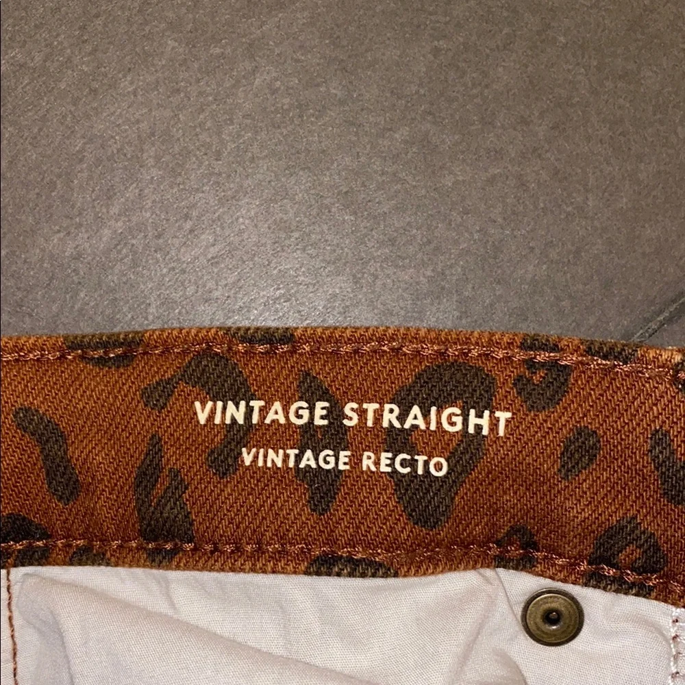 Universal Thread Womens 0/25R Vintsge Straight Leg Jeans Brown Leopard - Picture 3 of 14